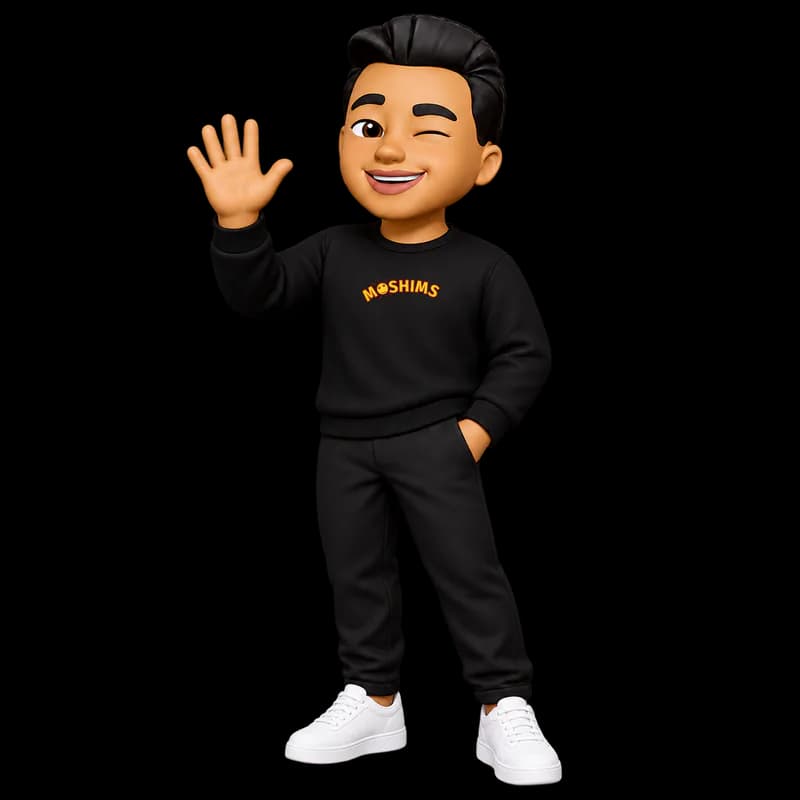 The Moshims mascot waving